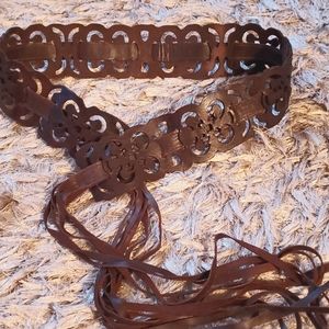 BEKALOO made in France boho brown leather belt